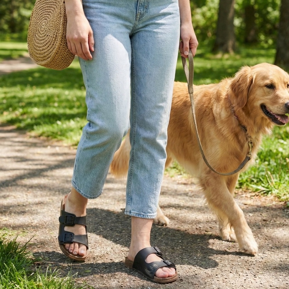 Melissa Black Slide Sandals Sz 9